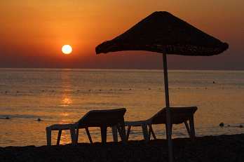 Seashore sunset